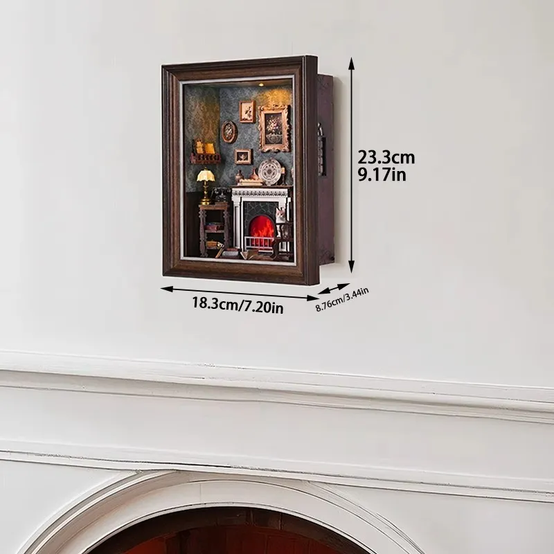 DIY 3D-Bilderrahmen Bausatz - Kaminhaus | Miniatur Diorama - Image 6