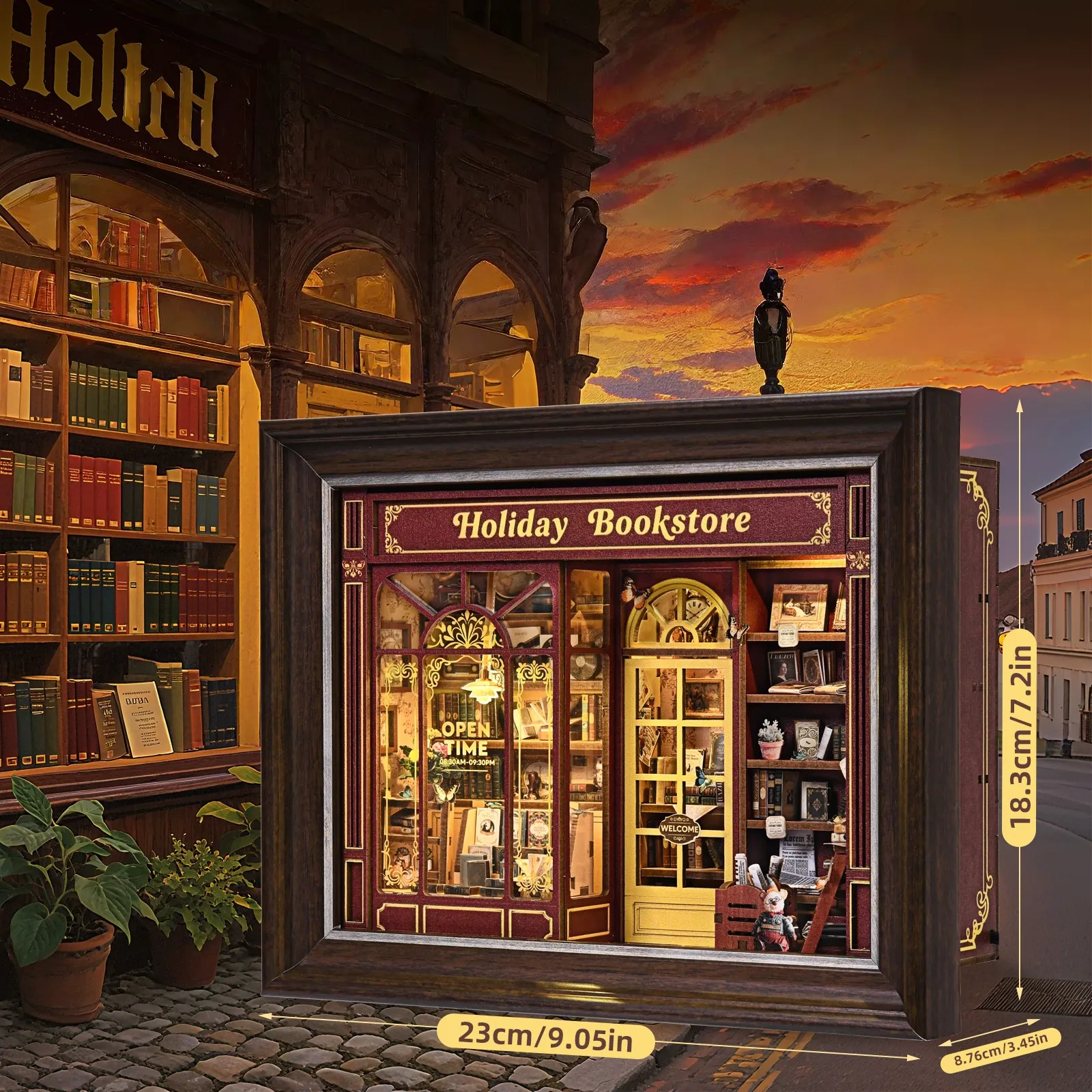 DIY 3D-Bilderrahmen Bausatz - Street Corner Holiday bookstore - Image 4