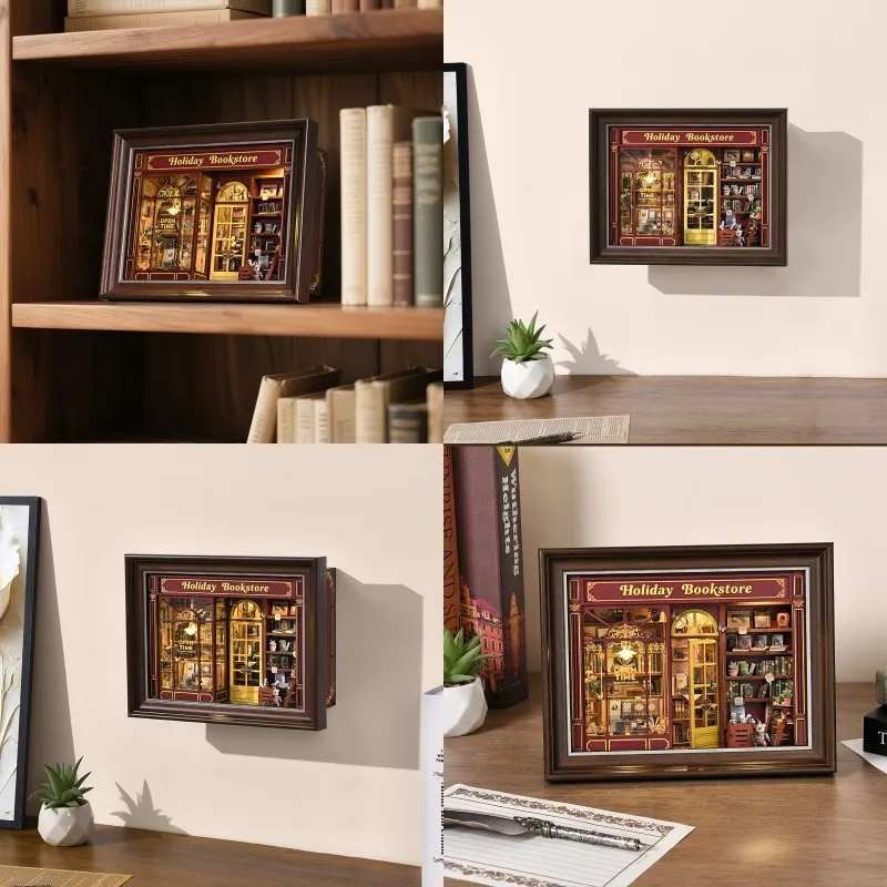 DIY 3D-Bilderrahmen Bausatz - Street Corner Holiday bookstore - Image 5