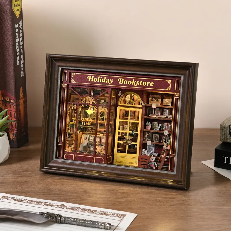 DIY 3D-Bilderrahmen Bausatz - Street Corner Holiday bookstore - Image 6