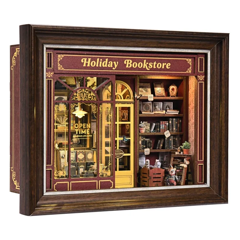 DIY 3D-Bilderrahmen Bausatz - Street Corner Holiday bookstore - Image 7