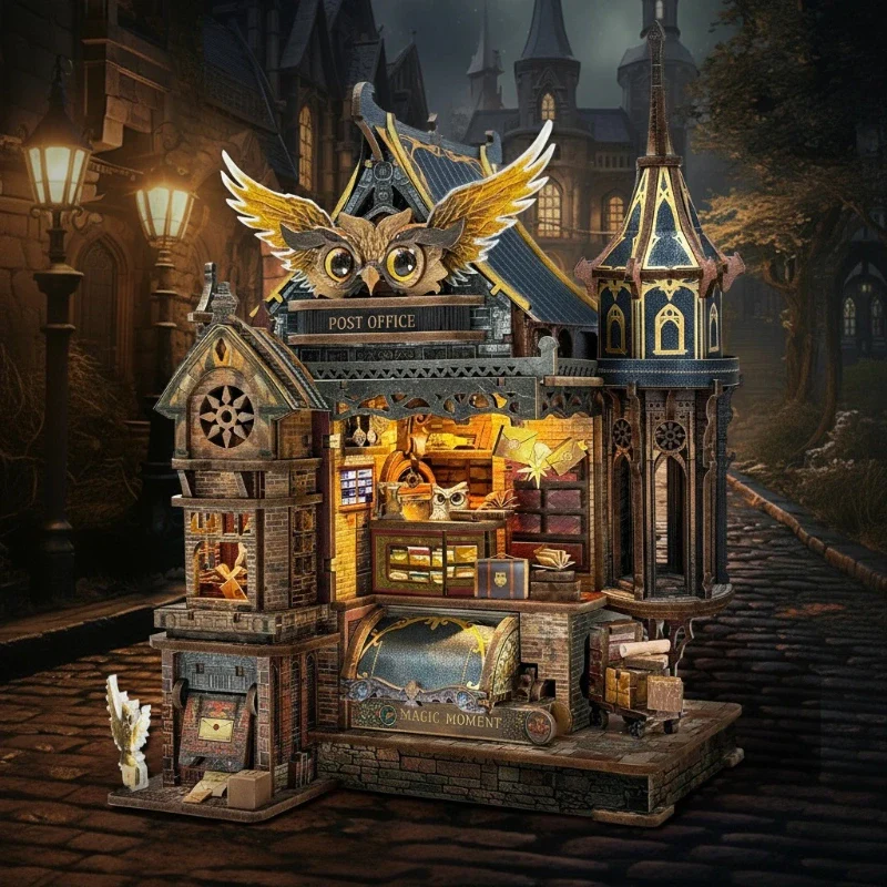 Miniatur Haus Bausatz - Owl Post Office | DIY 3D-Holzpuzzle