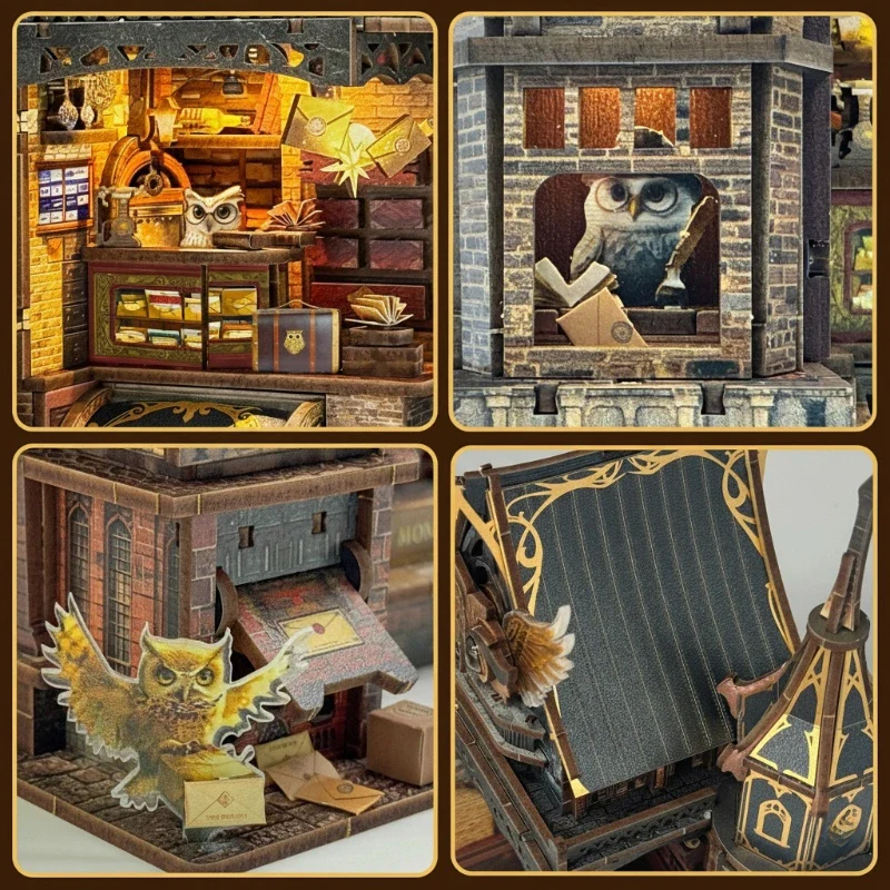 Miniatur Haus Bausatz - Owl Post Office | DIY 3D-Holzpuzzle - Image 2