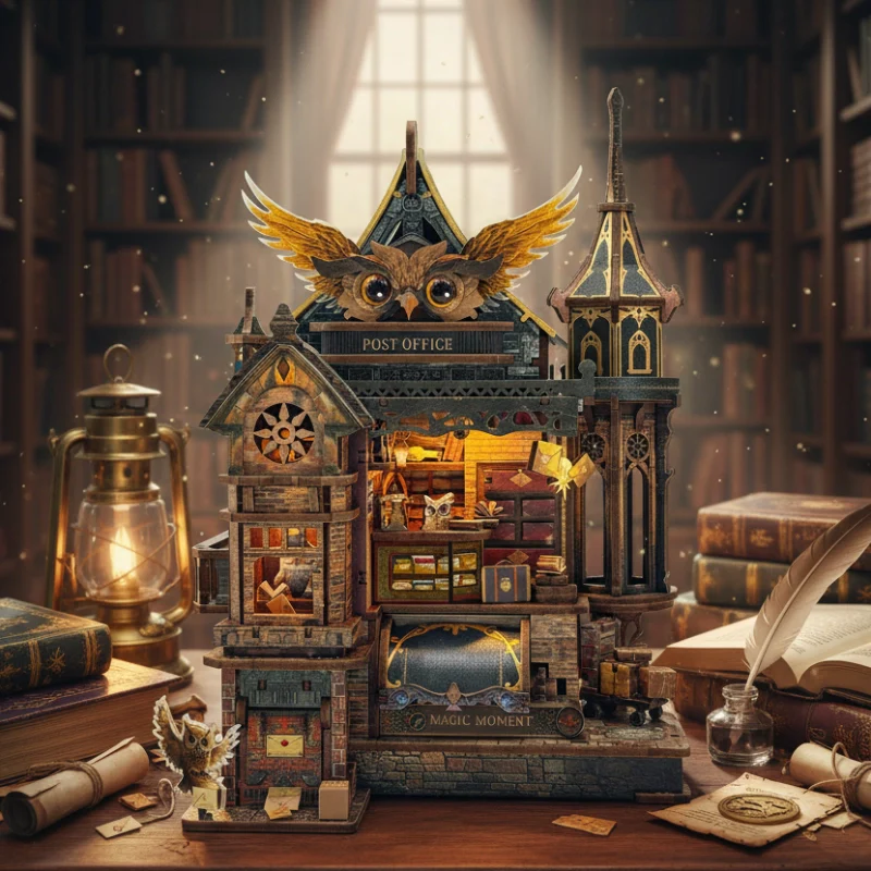Miniatur Haus Bausatz - Owl Post Office | DIY 3D-Holzpuzzle - Image 5